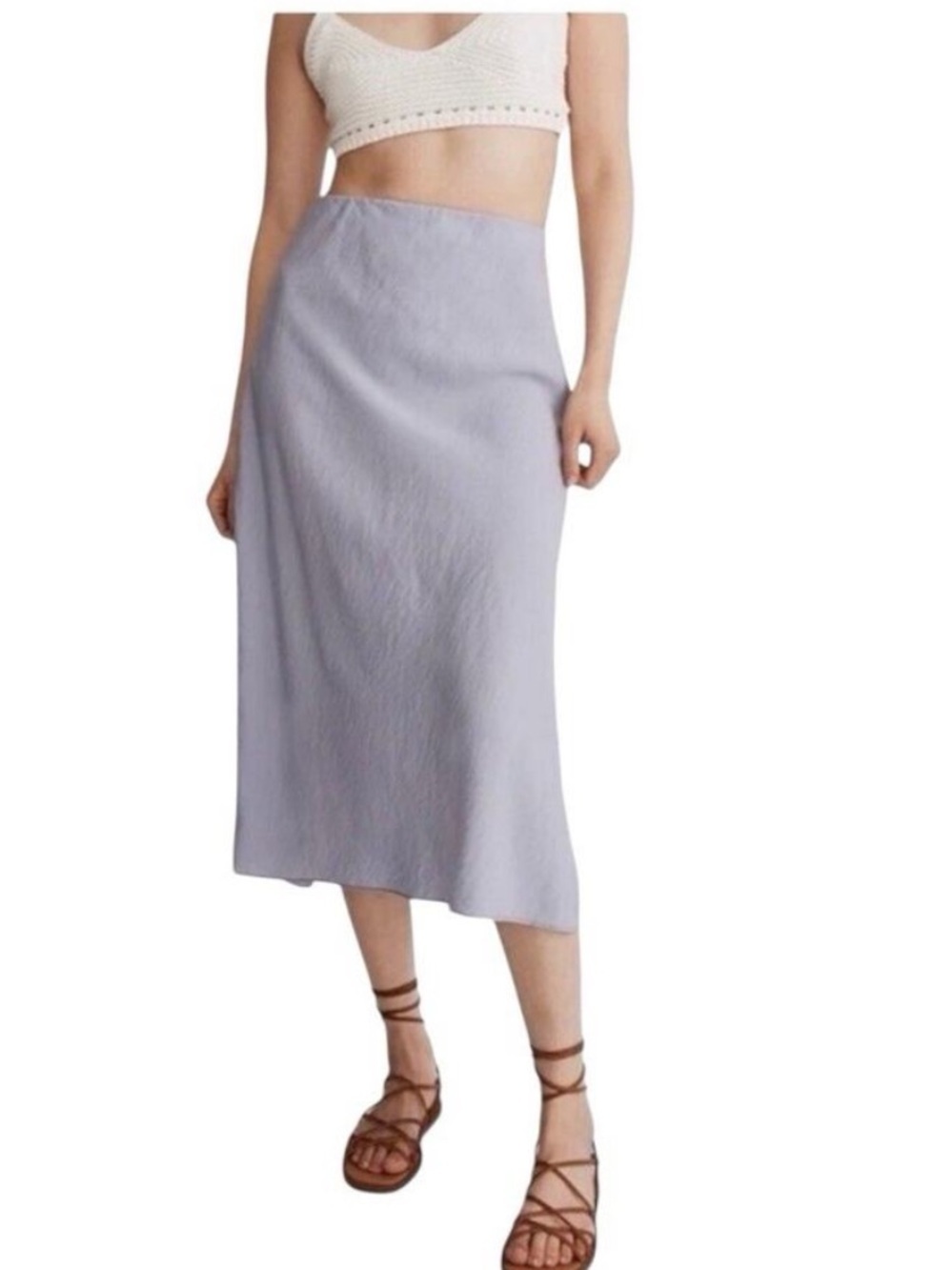 Madewell Slip Skirt Midi Size 12 Light Purple
